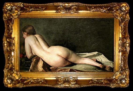 framed  jenny nystrom liggande kvinnlig modell, ta009-2